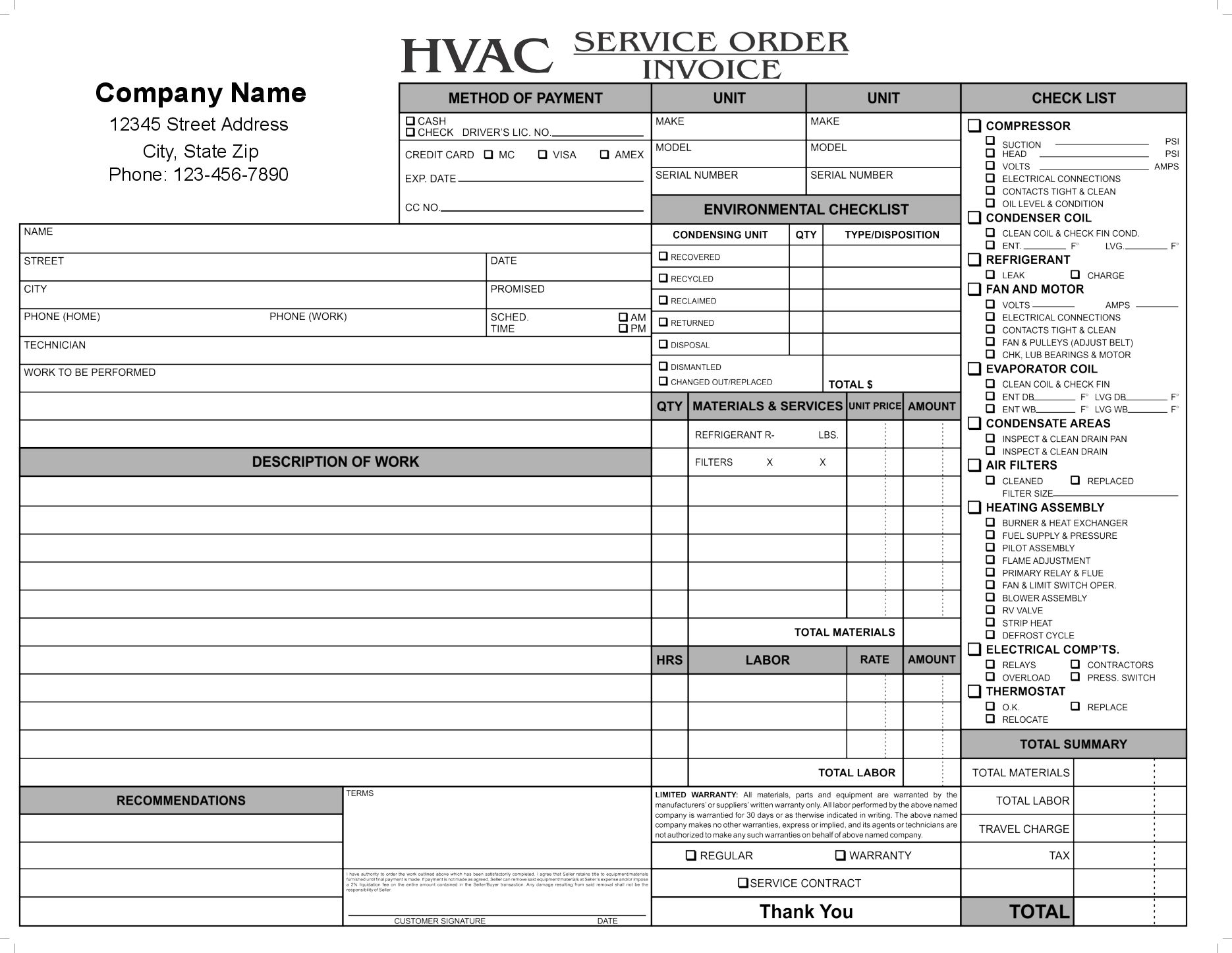 11 Hvac Invoice Template Free Top Invoice Templates Hvac Invoice