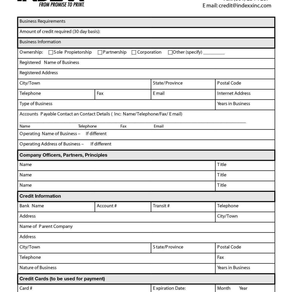 20 Business Credit Application Form Template New 30 Awesome Business