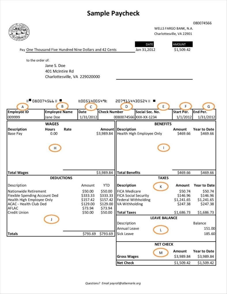 20 Free Pay Stub Templates Free Pdf Doc Xls Format Download 