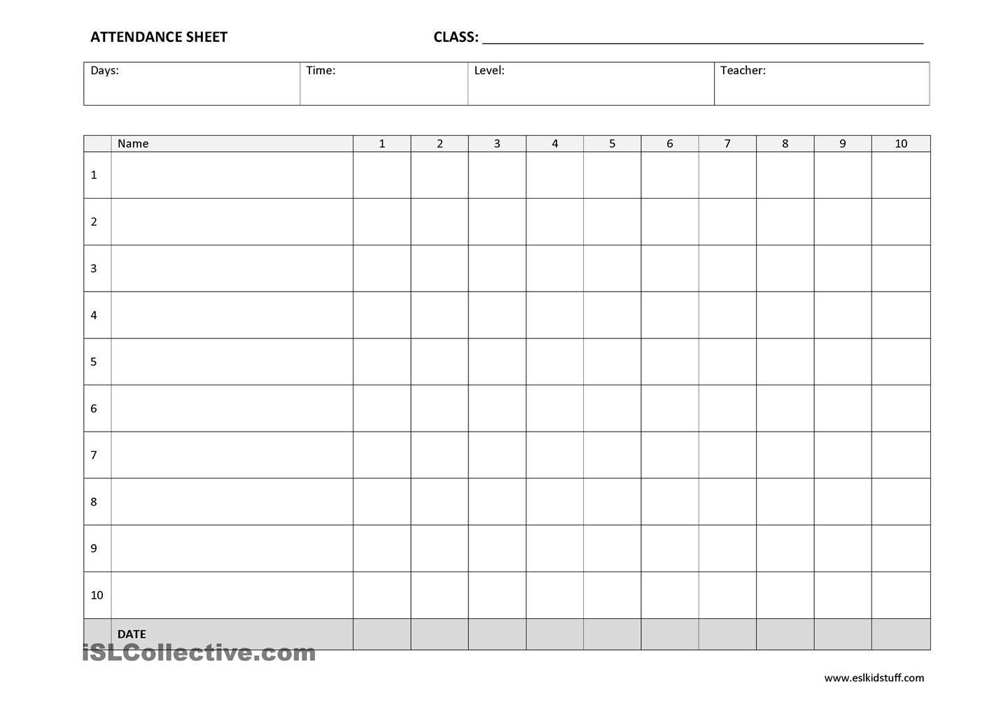 25 Printable Attendance Sheet Templates Excel Word Utemplates