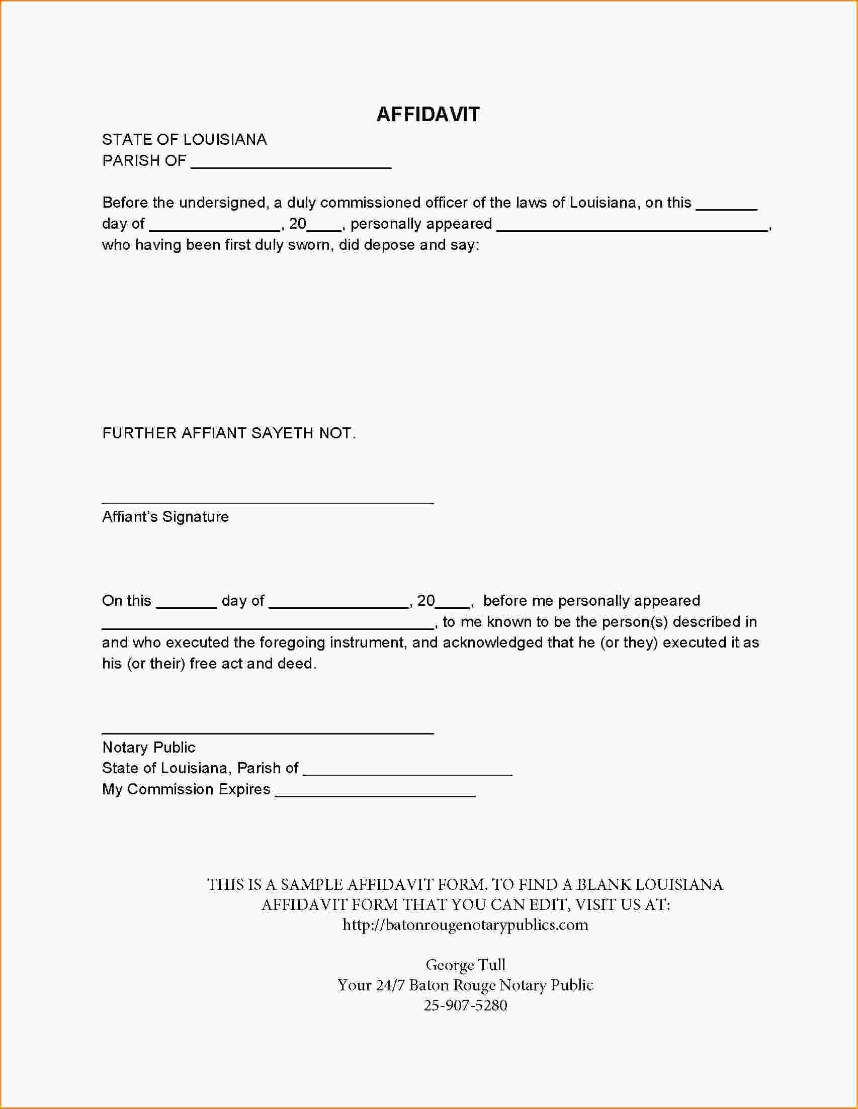 Notary Template Affidavit Hq Printable Documents - Vrogue