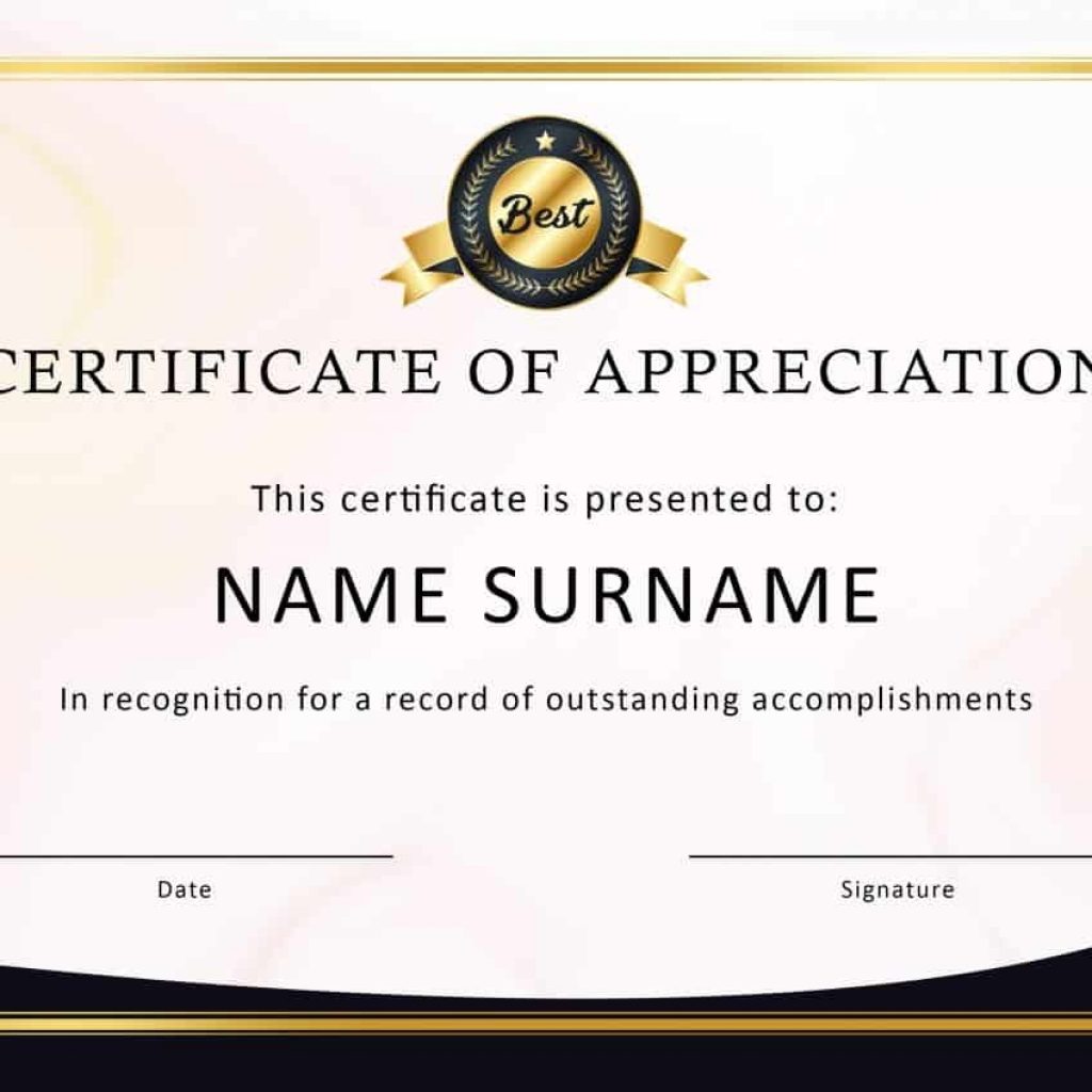 30 Free Certificate Of Appreciation Templates And Letters