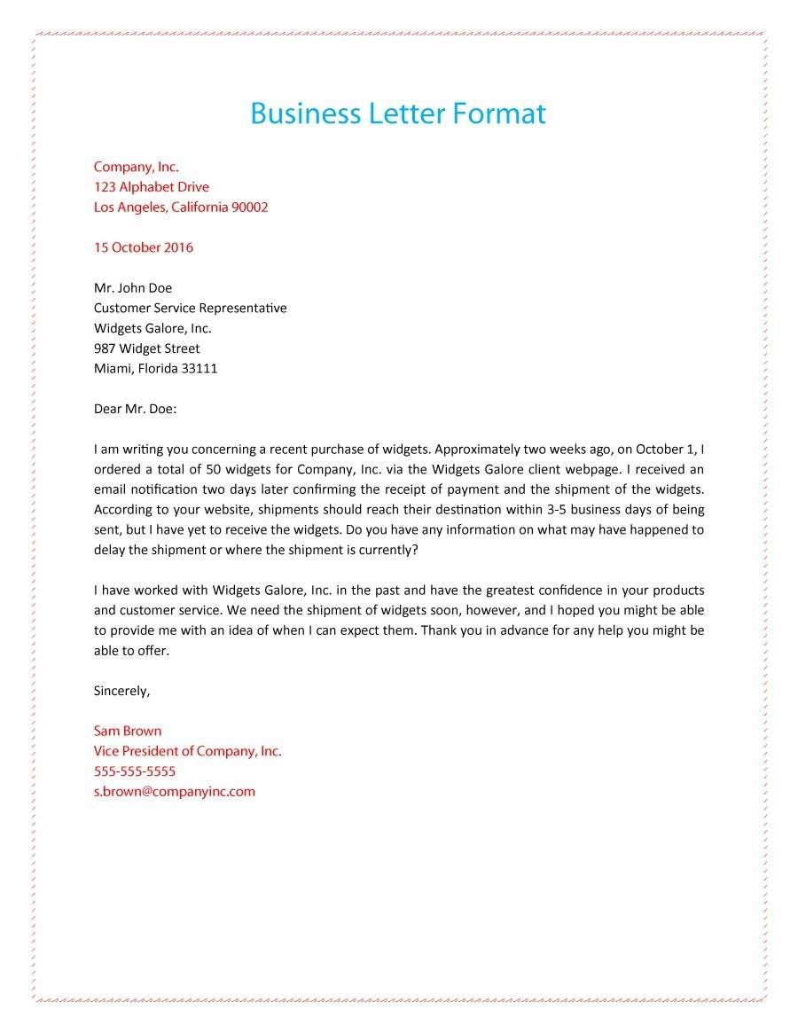 35 Formal Business Letter Format Templates Examples Template Lab