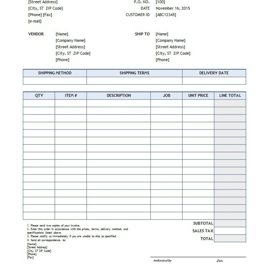 37 Free Purchase Order Templates In Word Excel