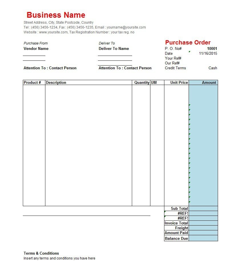 37 Free Purchase Order Templates In Word Excel 