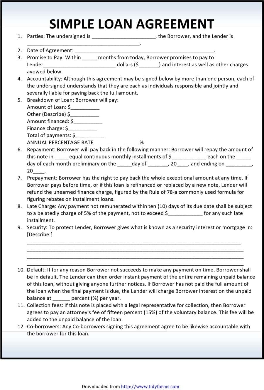 40 Free Loan Agreement Templates Word Pdf Template Lab