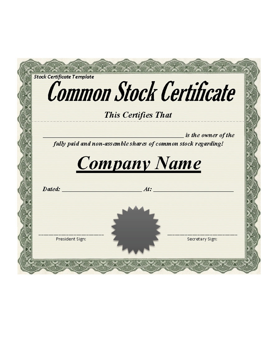 40 Free Stock Certificate Templates Word Pdf Template Lab 