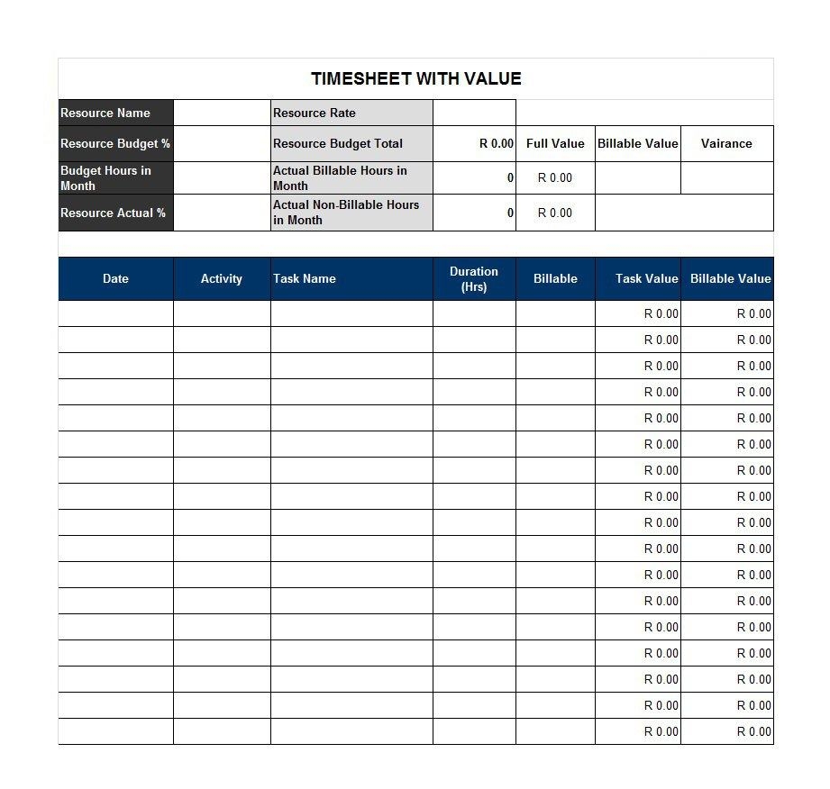 40 Free Timesheet Time Card Templates Template Lab 