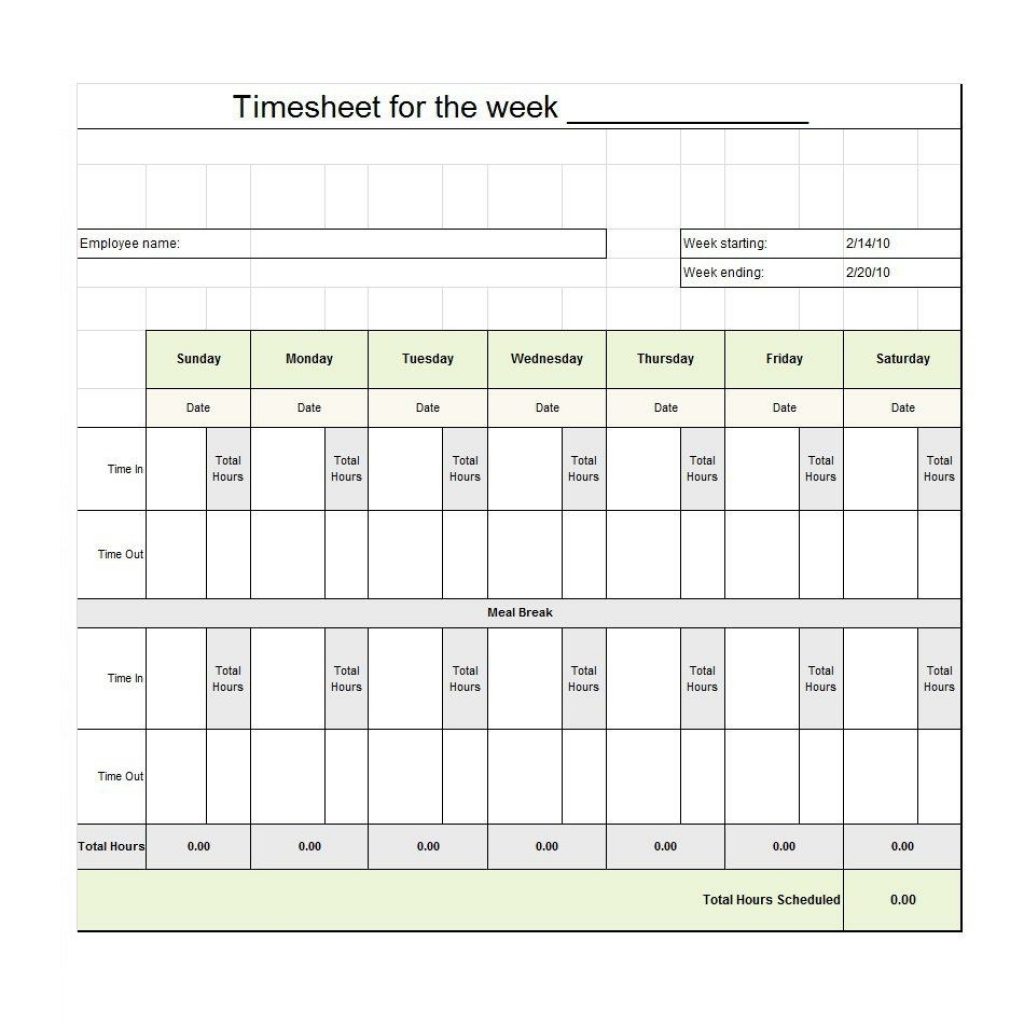 40 Free Timesheet Time Card Templates Template Lab