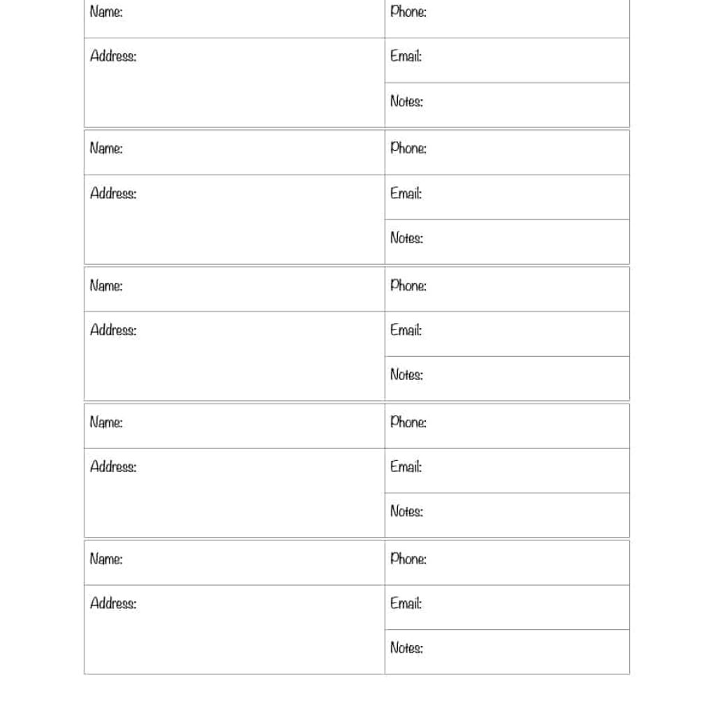 40 Phone Email Contact List Templates Word Excel Template Lab