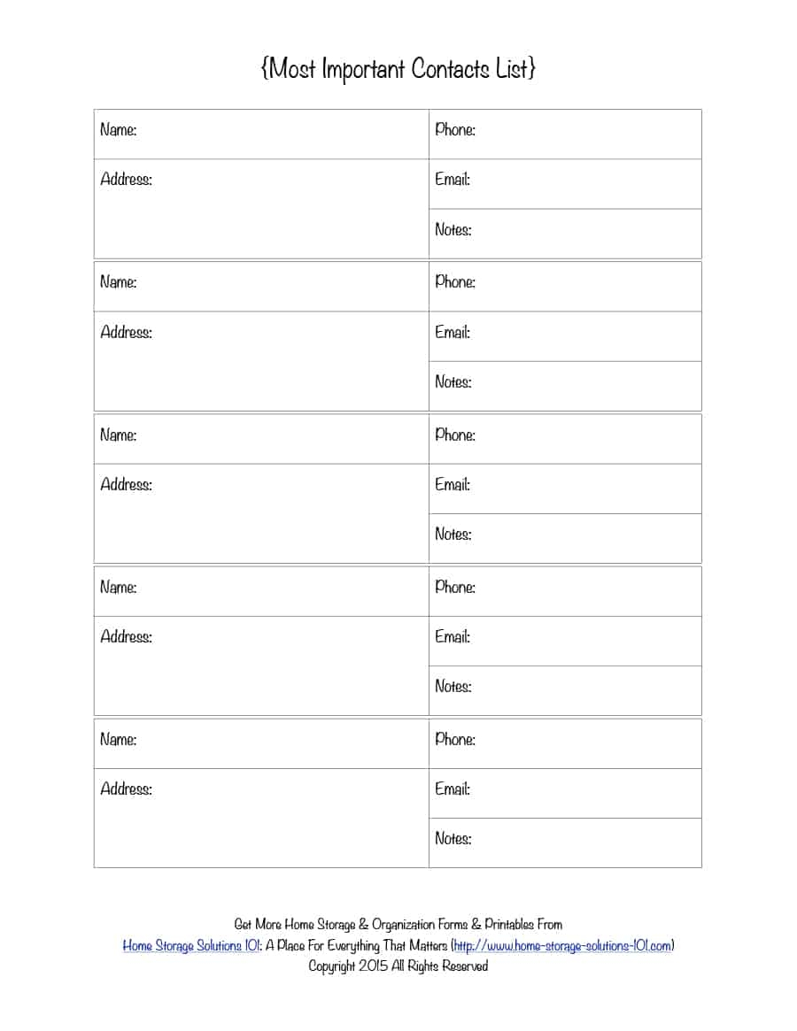 40 Phone Email Contact List Templates Word Excel Template Lab 