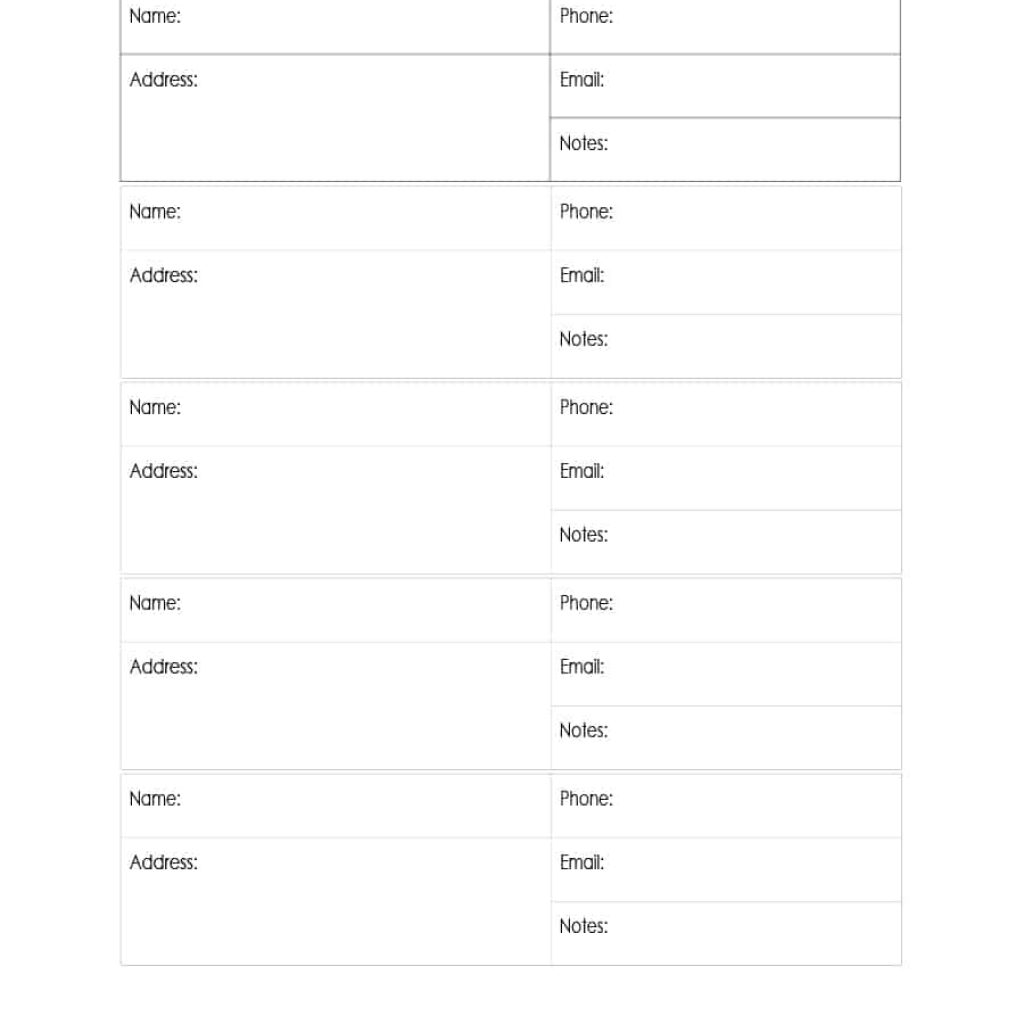 40 Phone Email Contact List Templates Word Excel Template Lab