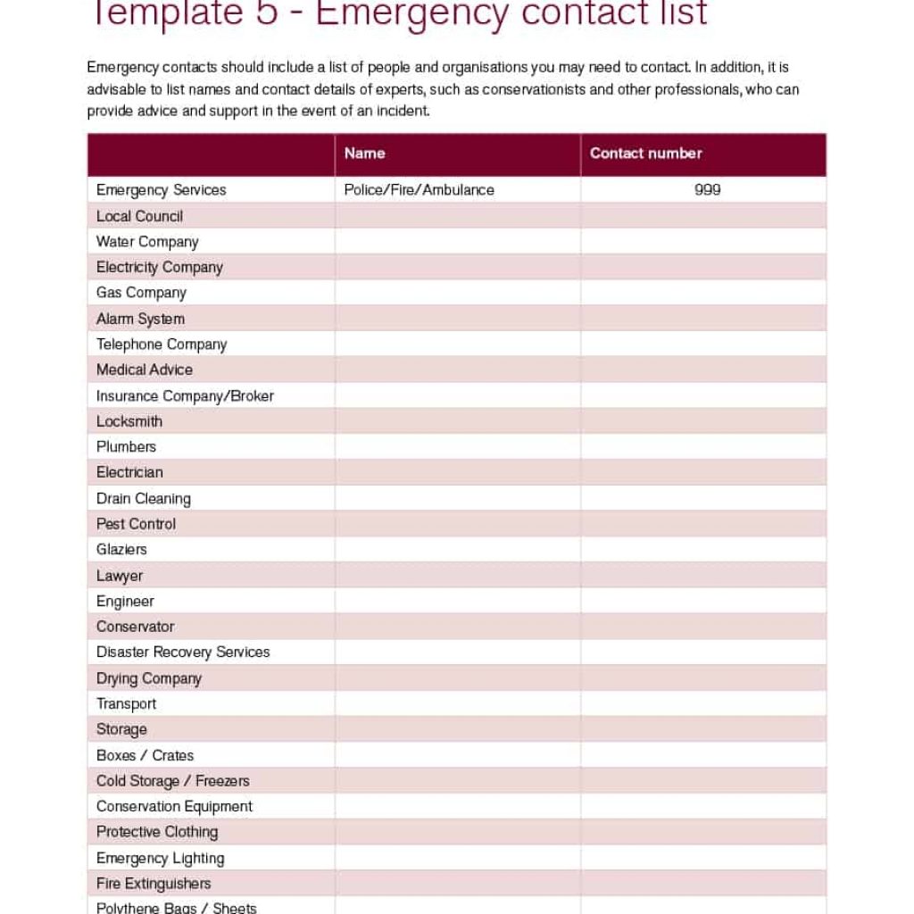 40 Phone Email Contact List Templates Word Excel Template Lab