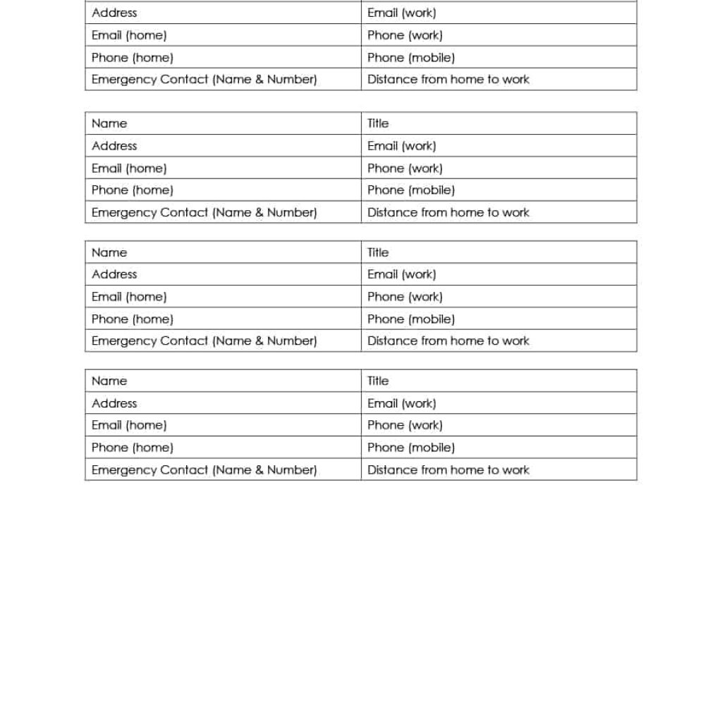 40 Phone Email Contact List Templates Word Excel Template Lab