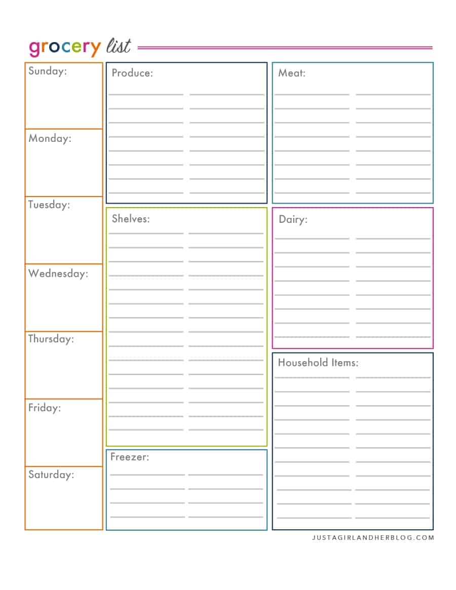 40 Printable Grocery List Templates Shopping List Template Lab 