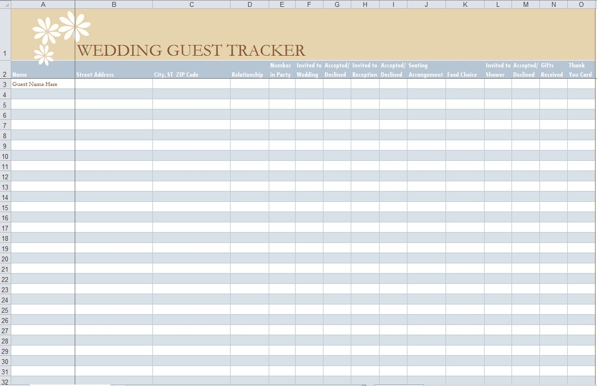 41 Free Guest List Templates Word Excel Pdf Formats