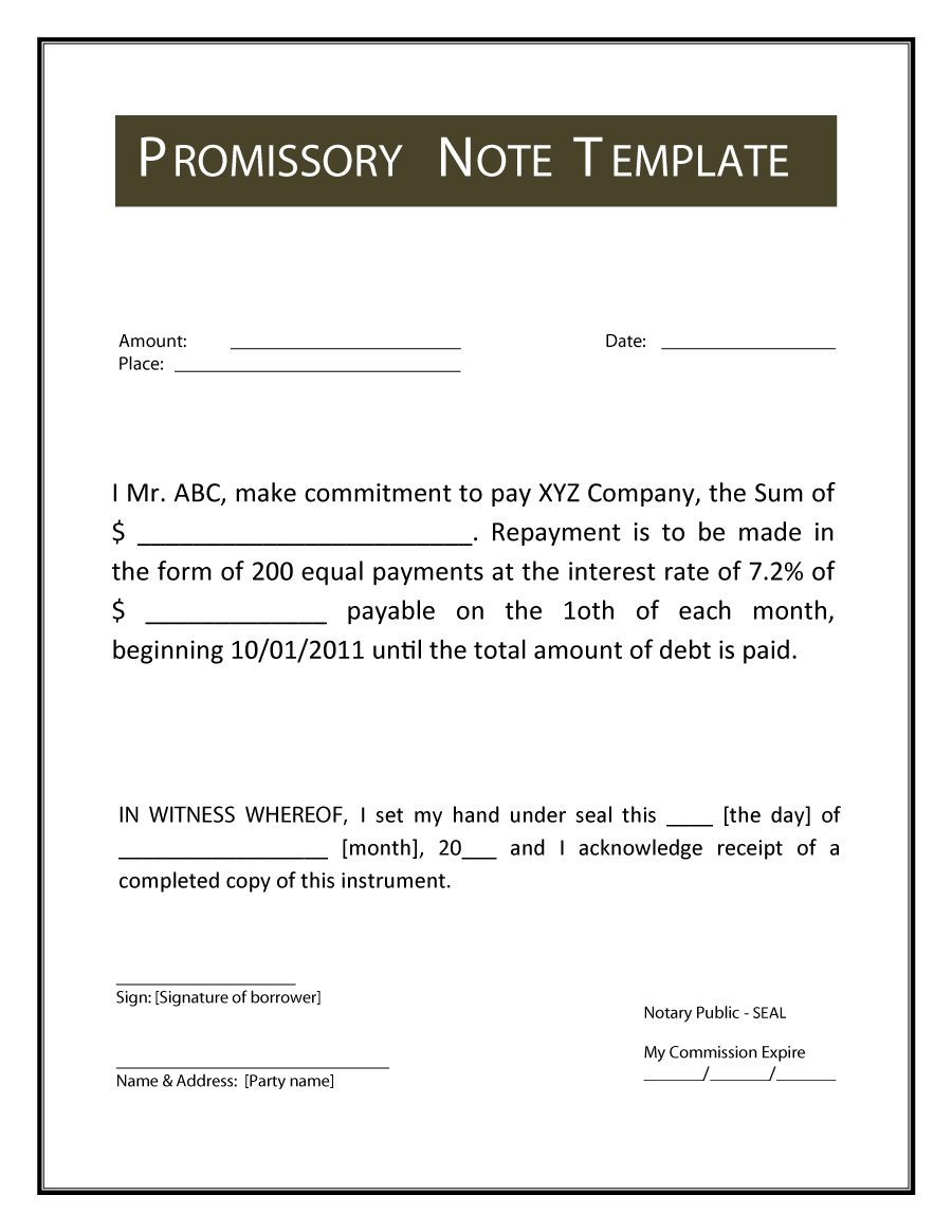 45 Free Promissory Note Templates Forms Word Pdf Template Lab 