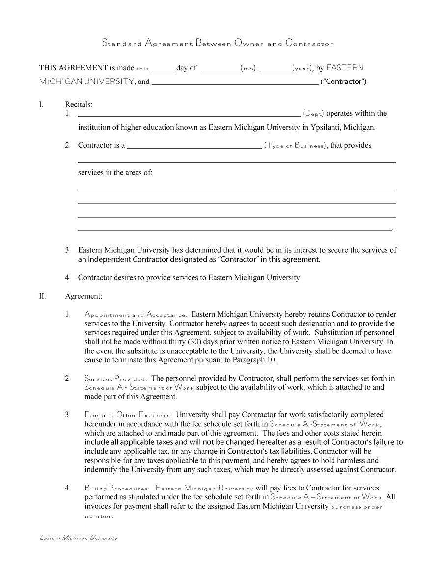 50 Free Independent Contractor Agreement Forms Templates 