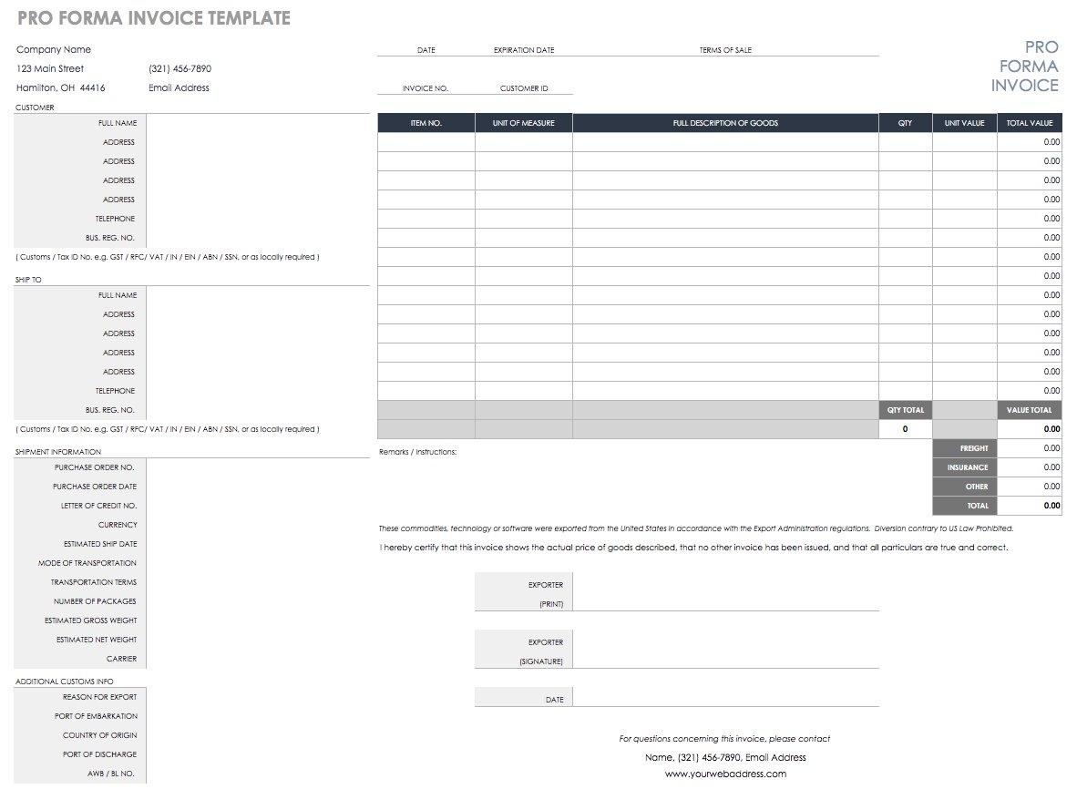 55 Free Invoice Templates Smartsheet