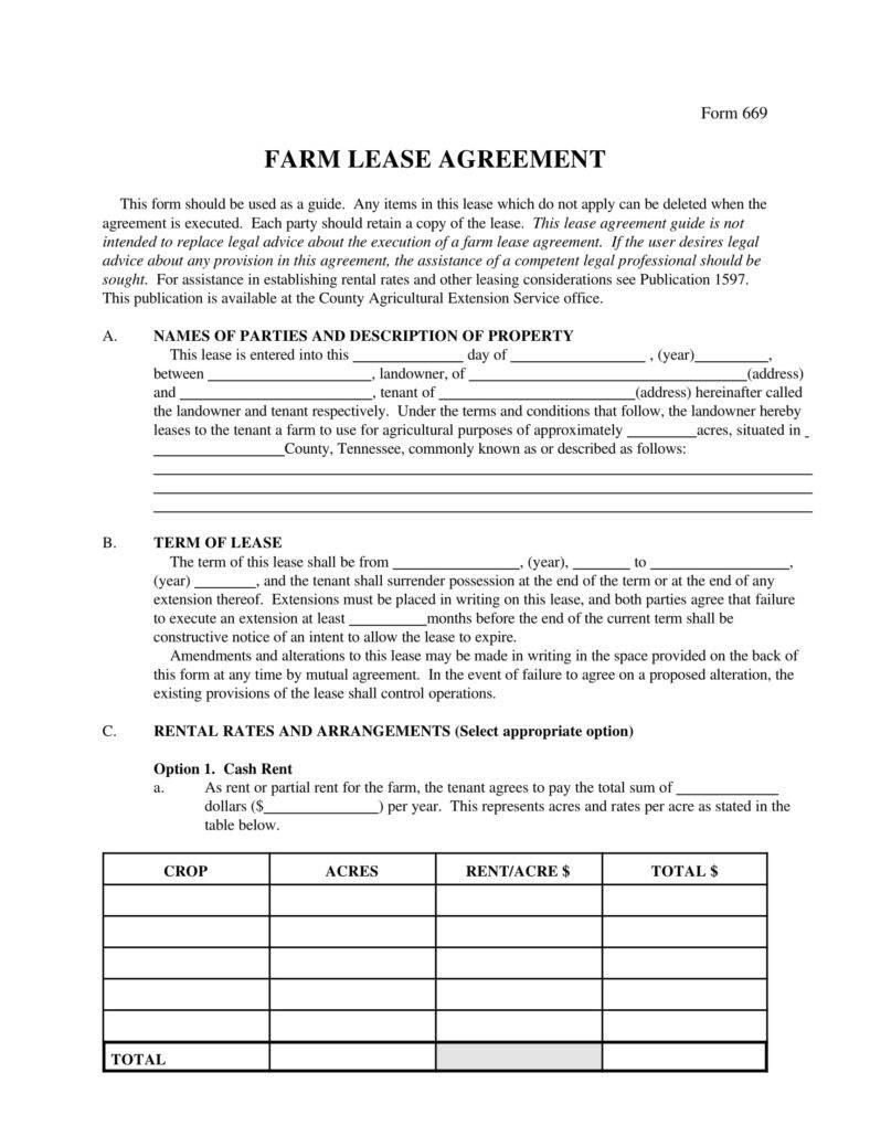 8 Farm Lease Agreement Templates Pdf Free Premium Templates 