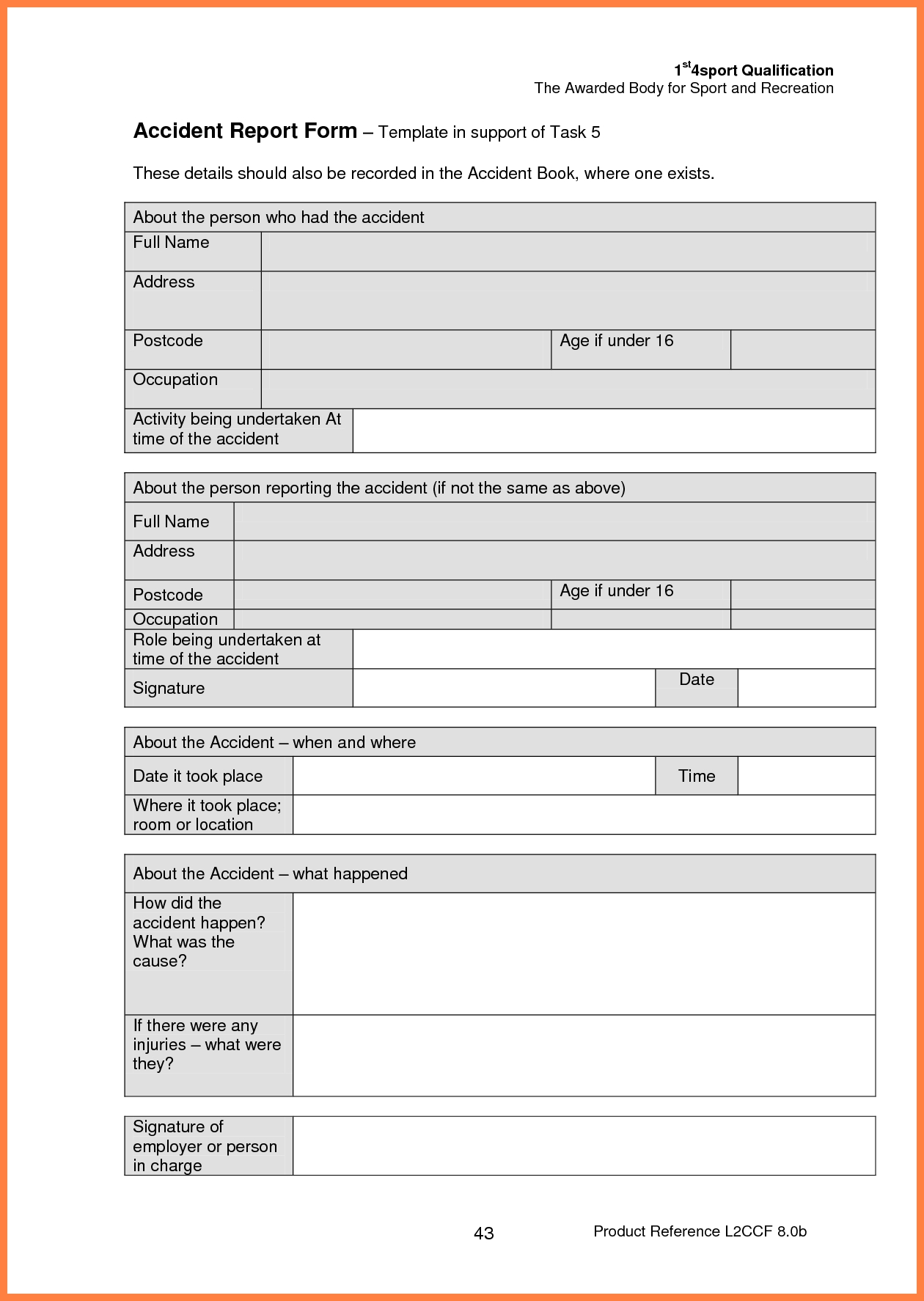 Accident Incident Report Form Template Free Kleobergdorfbibco 