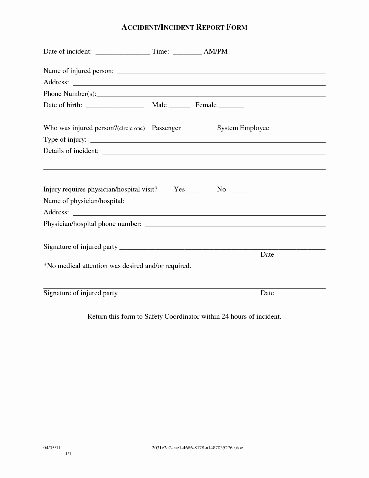 Accident Liability Release Form Template Versatolelive 