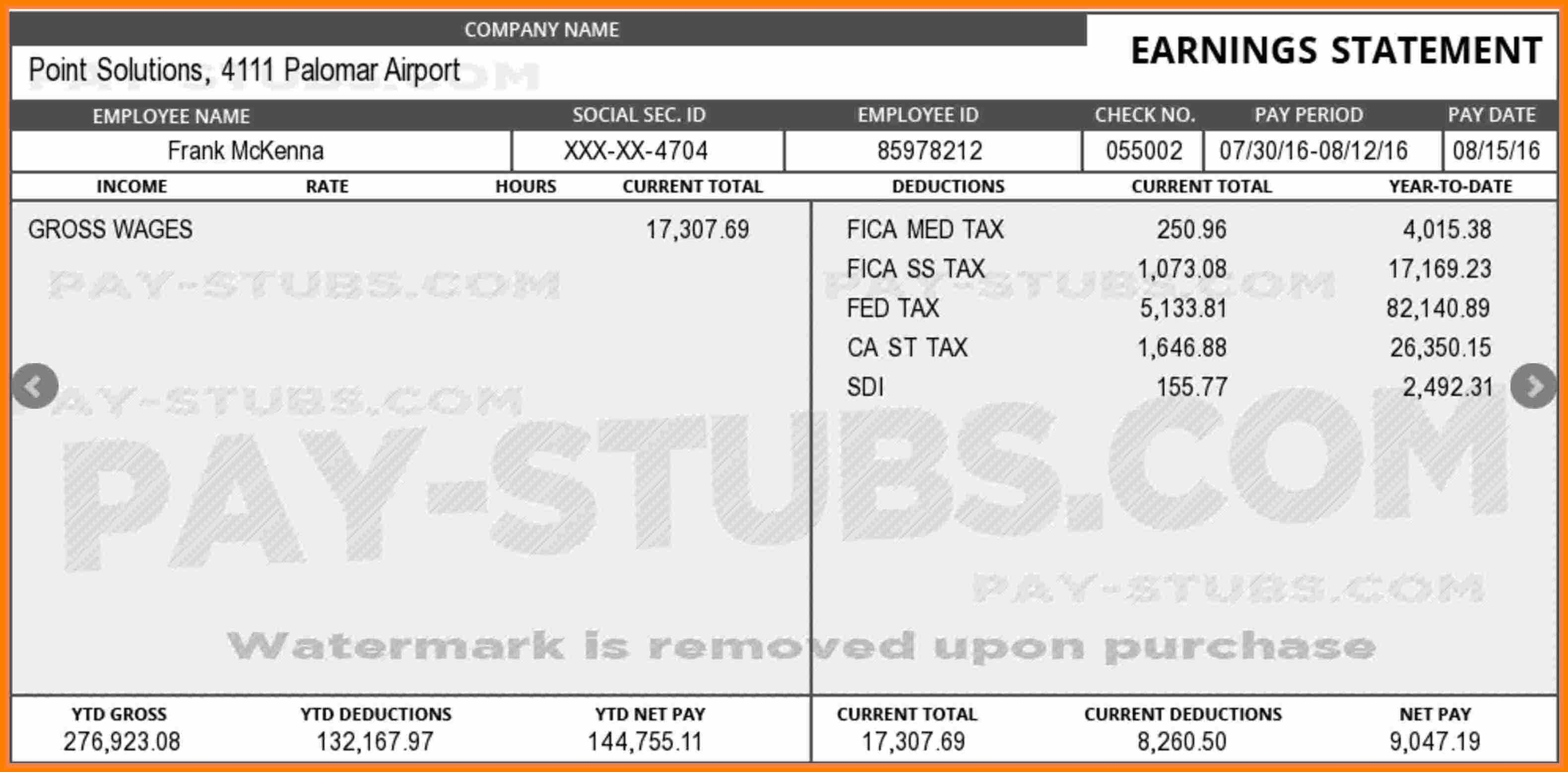 Adp Pay Stub Example Best Of Template Subway Check Stubs Fake 