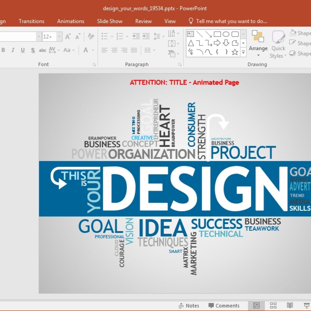 Animated Design Your Words Powerpoint Template