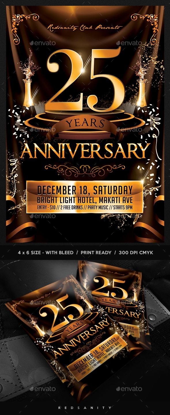 Anniversary Event Flyer Featuresvery Easy To Edit Photoshop Template