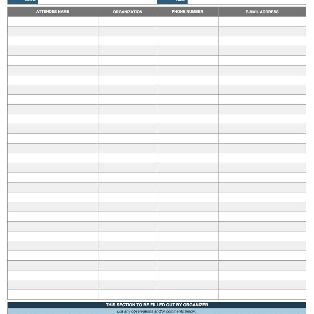 Attendance List Templates 12 Printable Xlsx Docs Pdf Samples