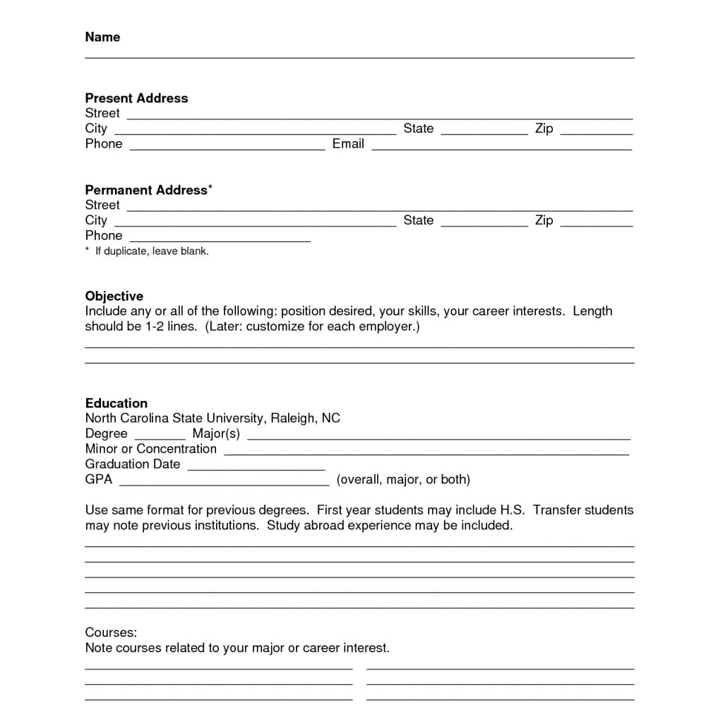 Blank Resume Template Pdf Blank Resume Templatemmmmmmmmmmmm