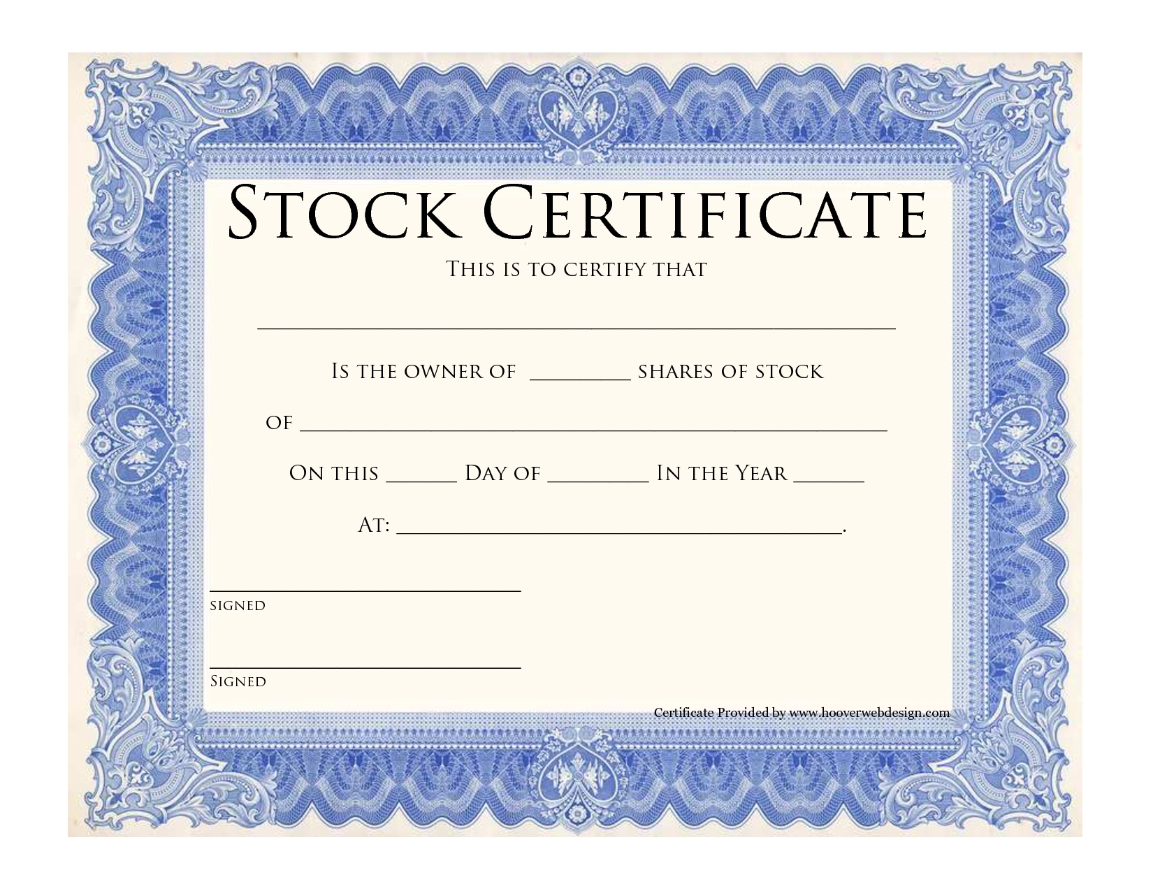 Blank Stock Certificate Template Free Kleobergdorfbibco 