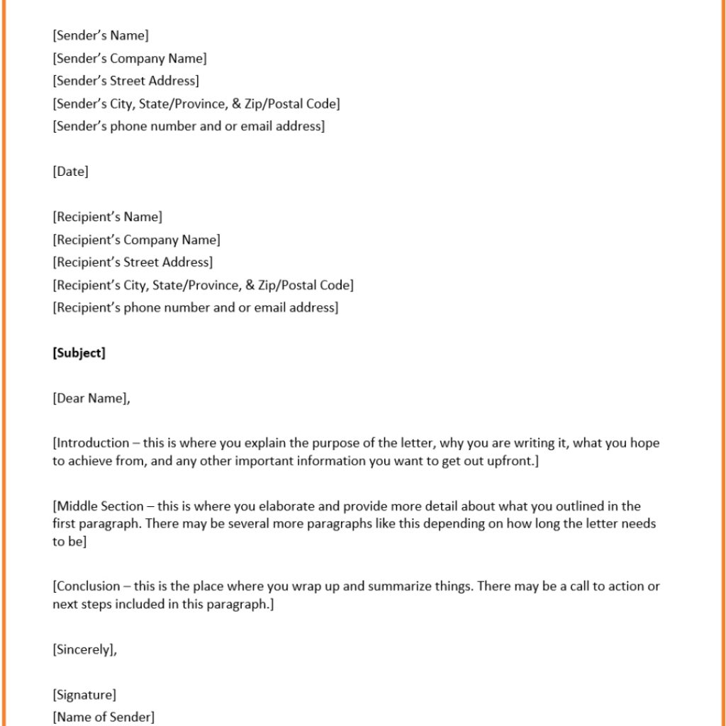 Business Letter Format Overview Structure And Example