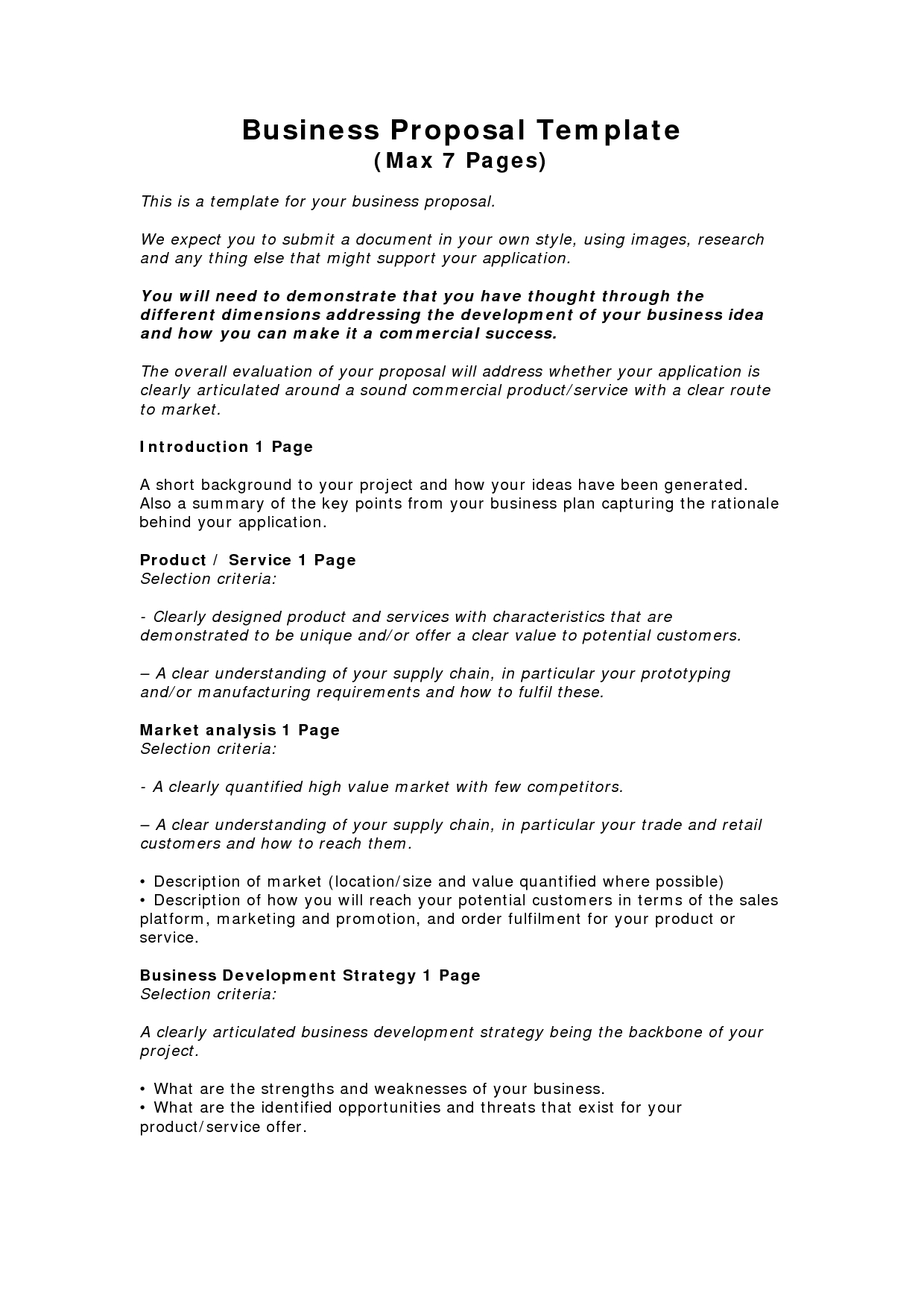 Business Proposal Templates Examples Business Proposal Template 