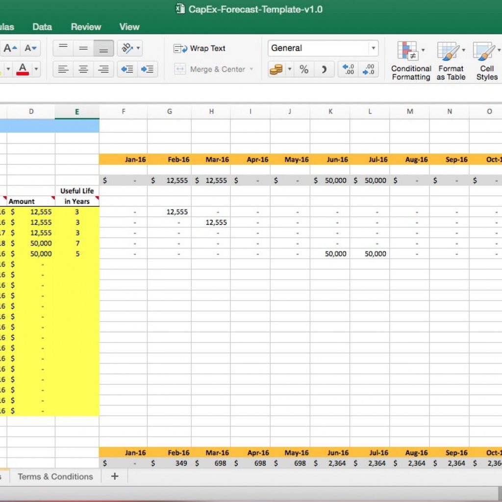 Capital Expenditure Forecast Excel Model Template Eloquens