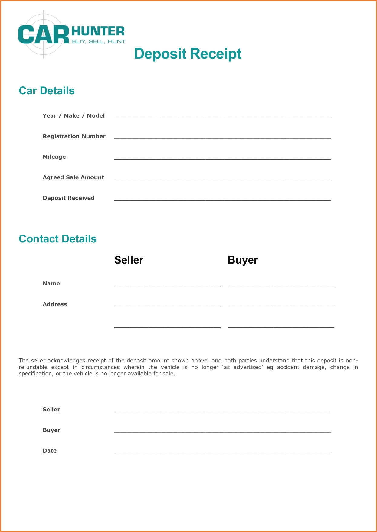 Car Deposit Receipt Template Filename Colorium Laboratorium