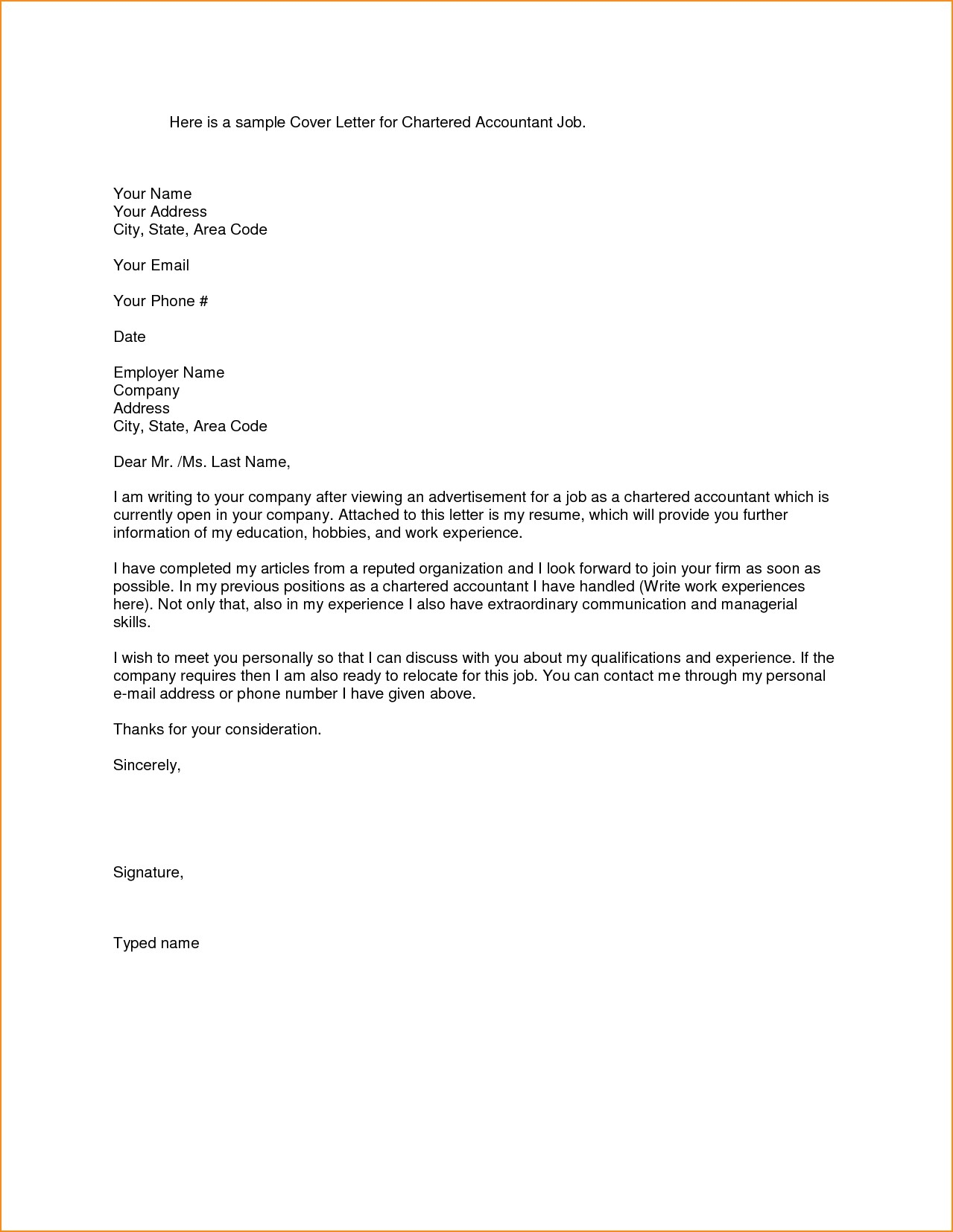 Career Cover Letter Template Sample 