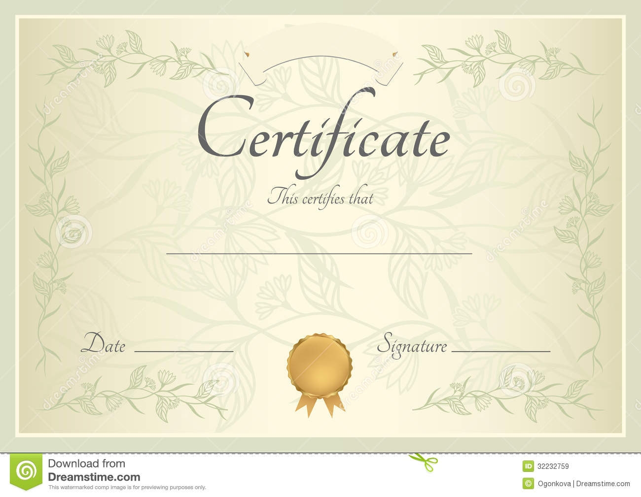 Certificate Diploma Background Template Stock Vector