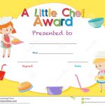 Certificate Template With Kids Cooking Stock Illustration