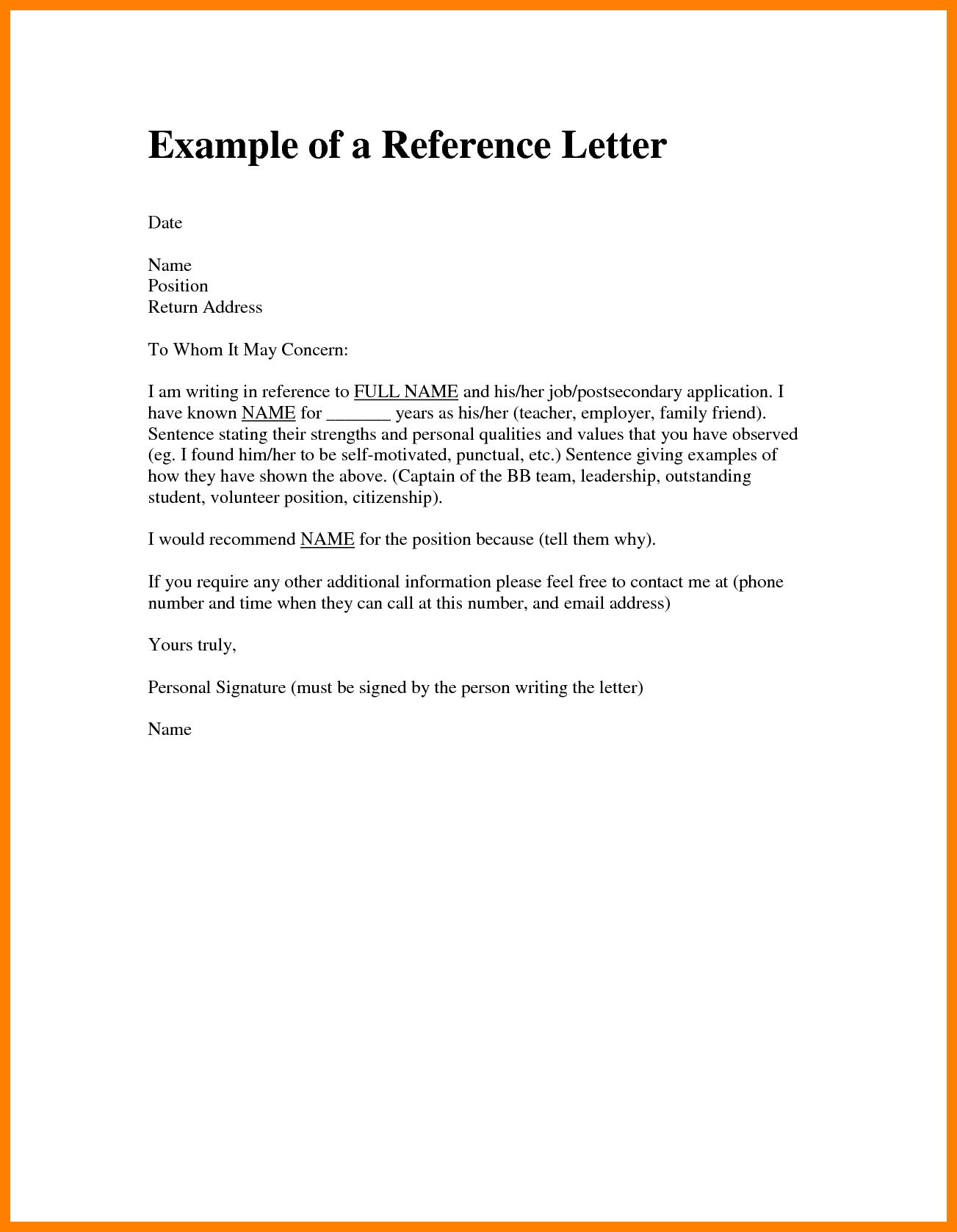 Character Reference Letter For A Friend 5 Samples Of Character 