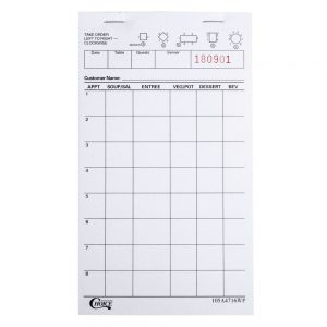 Choice 1 Part White Waiter Waitress Order Pad 10pack Serving