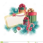 Christmas Gift Boxes With Blank Greeting Card Stock Illustration