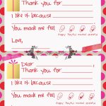 Christmas Thank You Note Template For Kids Five Marigolds Ba