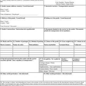 Cmr Transport Document Called Carriage Letter Or Cmr Consignment