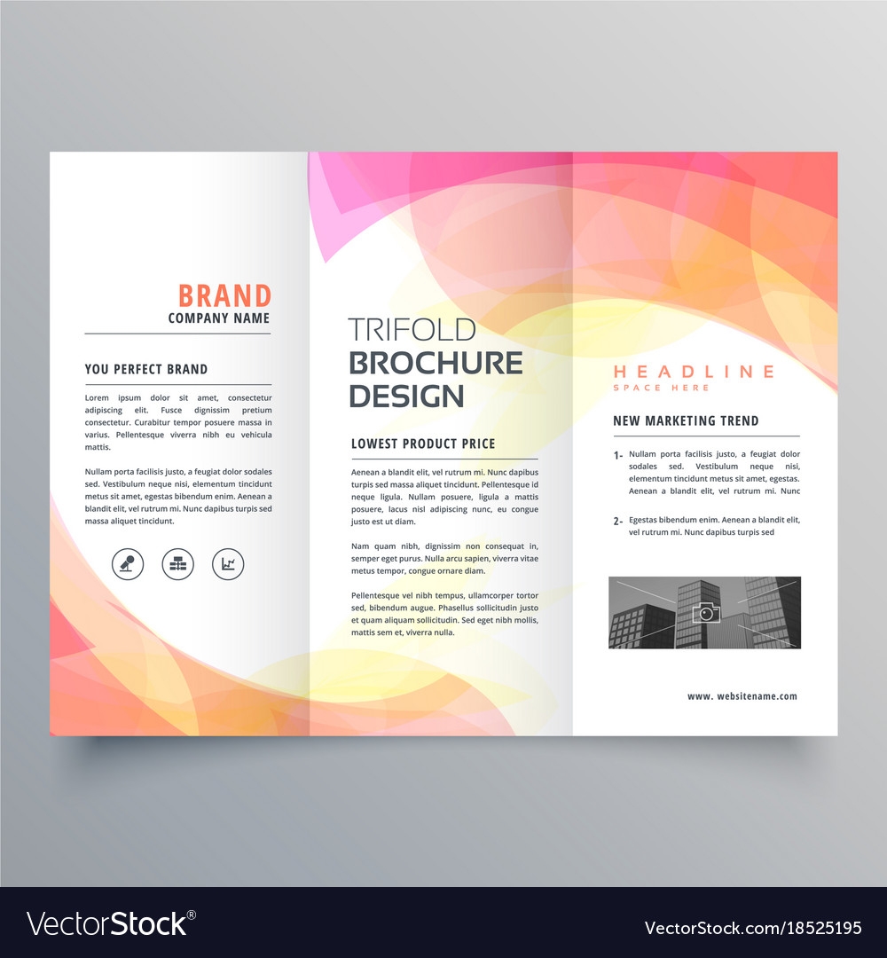 Colorful Abstract Trifold Brochure Design Template 