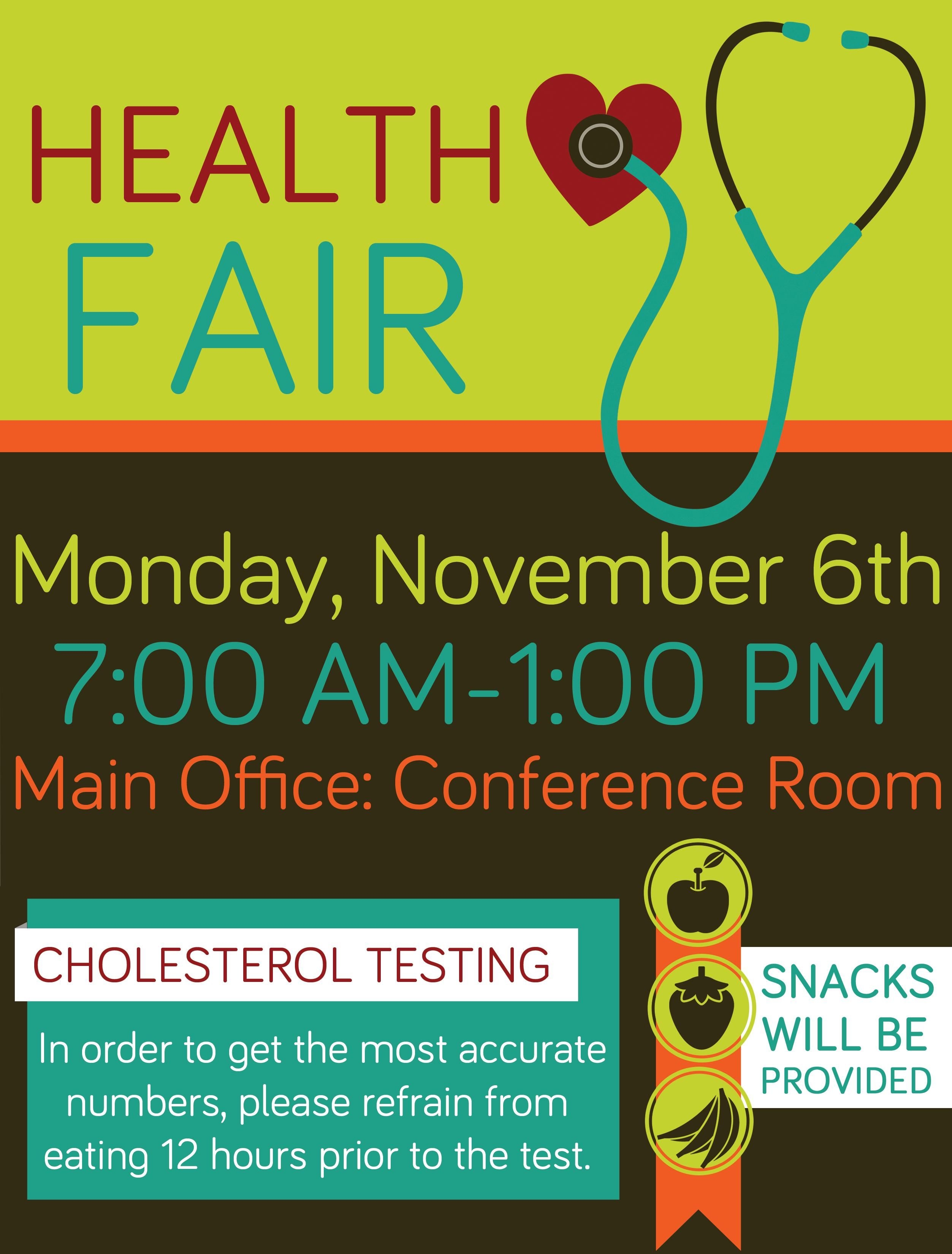 Company Health Fair Flyer Graphic Design School Health Fair Project 