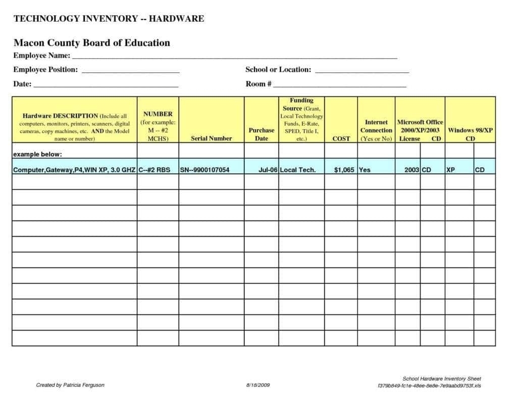 Consignment Inventory Template