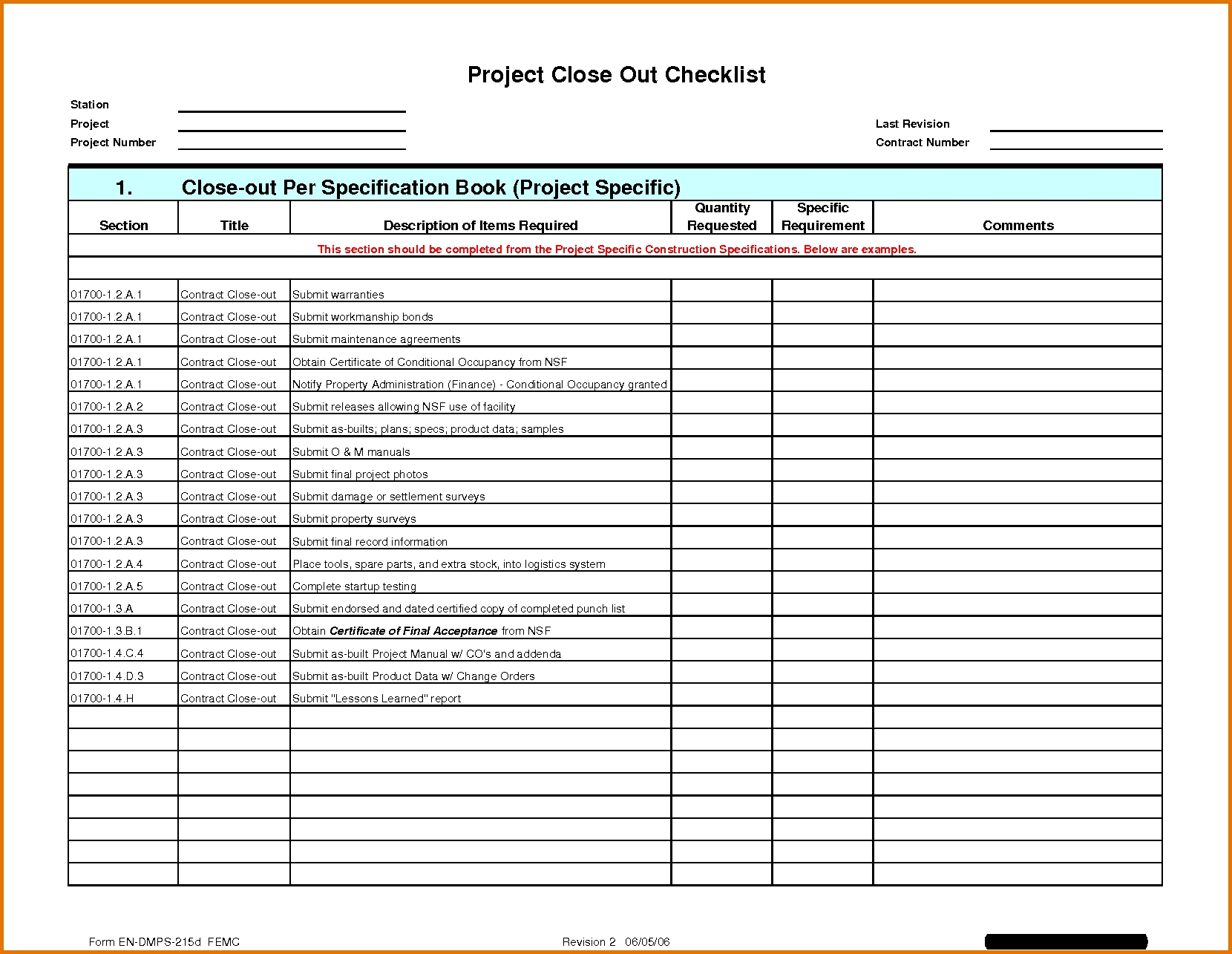 Project Punch List Template Qualads