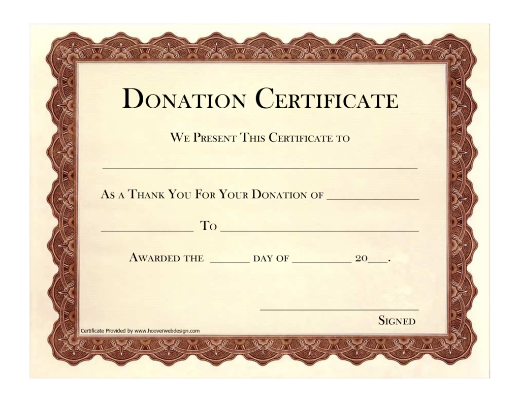 Donation Certificate Template Certificate Templates 