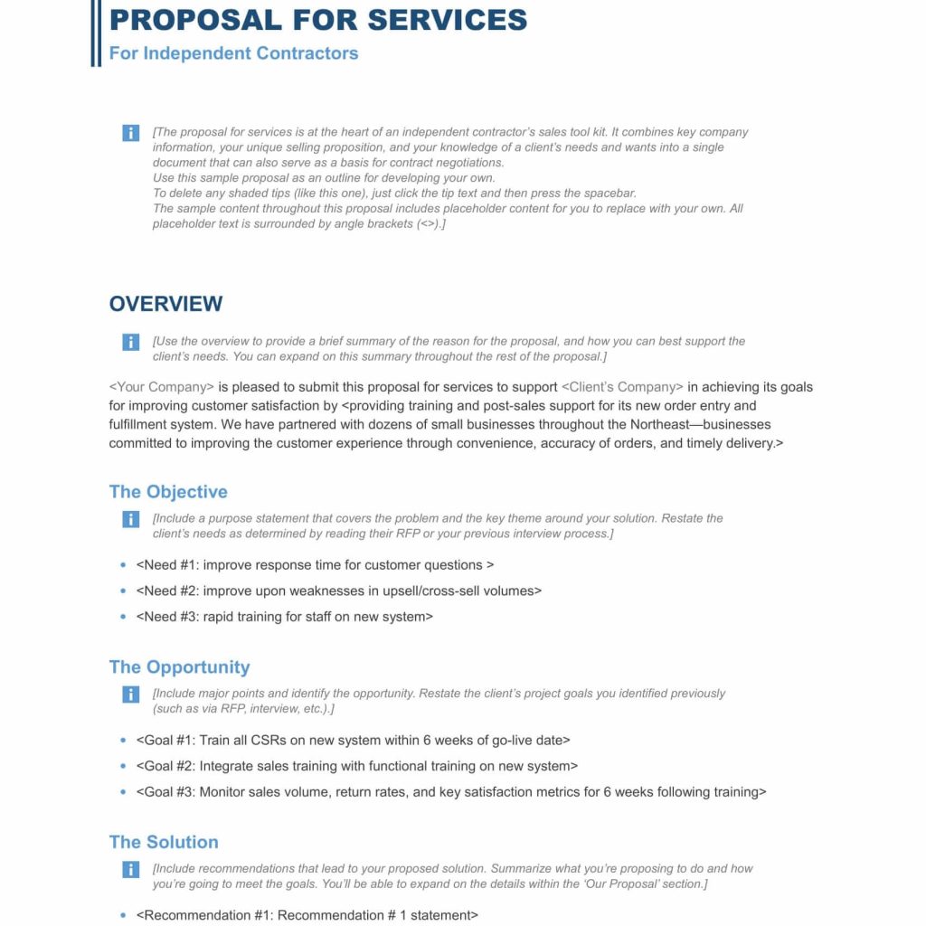 Download A Free Business Proposal Template Formfactory